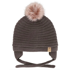 Calikids - Tuque d'hiver doublée en tricot doux avec pompom - Morel